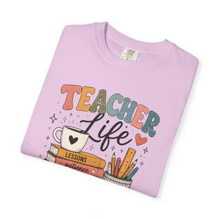 Teacher Life Retro Graphic Tee, Cute Vintage Teacher Shirt, Coffee Teach Inspire Repeat Gift for Teachers and Educators