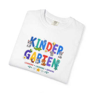 Kindergarten Shirt, Cute Animal Letter Tee, Learning Laughing Growing, First Day of Kindergarten Shirt, Back to School Kids Outfit
