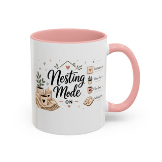 Nesting Mode Accent Coffee Mug (11, 15oz) – Cozy Self Care Vibes