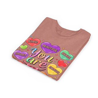 You Are Kind Brave Smart Loved Girls Cute Affirmation T-Shirt Design