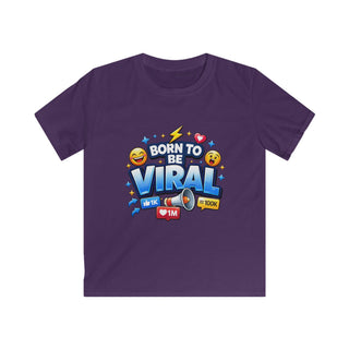 Born to Be Viral Kids T-Shirt – Funny Social Media Graphic Tee for Boys, Trendy Cool Kids Shirt