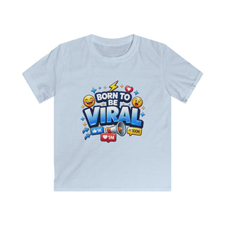 Born to Be Viral Kids T-Shirt – Funny Social Media Graphic Tee for Boys, Trendy Cool Kids Shirt