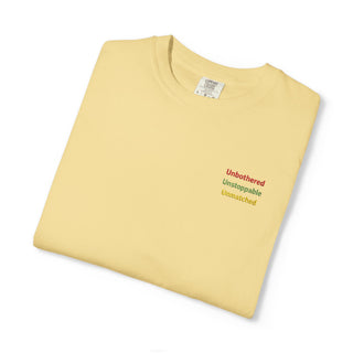 Unbothered Unstoppable Unmatched Embroidered Minimalist Tee