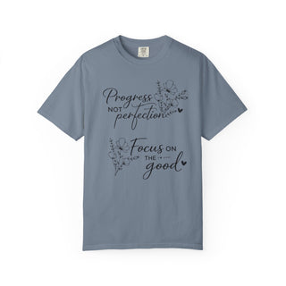 Progress Not Perfection Focus on the Good Inspirational Floral T-Shirt Gift