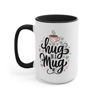 Hug in a Mug Accent Mug, Pink Interior Cute Floral Coffee Tea Cup Gift