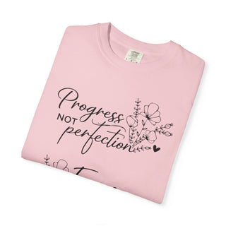 Progress Not Perfection Focus on the Good Inspirational Floral T-Shirt Gift