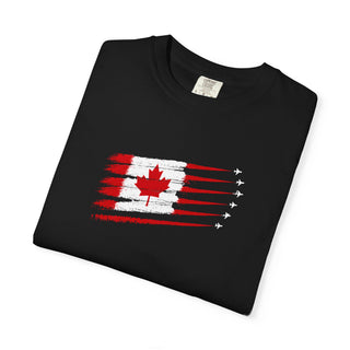 Comfort Colors Canadian Flag Airplane Shirt, Canada Pilot Tee, Aviation Lover Gift, Maple Leaf Patriotic Travel T-Shirt