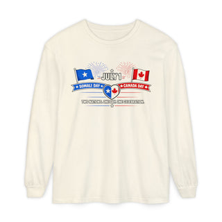 Two Nations One Day One Celebration Somalia Canada Day July 1 Long Sleeve Shirt, Somali Canadian Pride Tee, Heritage Gift