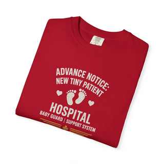New Tiny Patient Hospital Tee — 'Advance Notice: New Tiny Patient' Baby Arrival T-Shirt (Est. 2026)