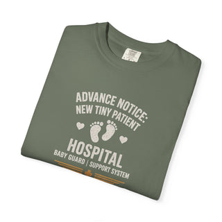 New Tiny Patient Hospital Tee — 'Advance Notice: New Tiny Patient' Baby Arrival T-Shirt (Est. 2026)