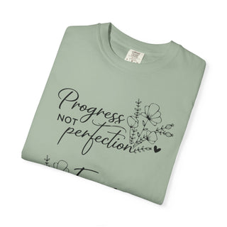 Progress Not Perfection Focus on the Good Inspirational Floral T-Shirt Gift