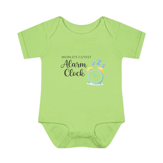 World’s Cutest Alarm Clock Onesie Funny Newborn Baby Outfit Gift