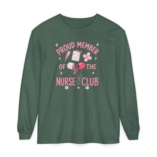 Proud Member of the Nurse Club Long Sleeve Shirt Cardiac Nurse Healthcare RN LPN NICU School Nurse New Nurse Birthday Gift Tee
