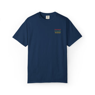 Unbothered Unstoppable Unmatched Embroidered Minimalist Tee