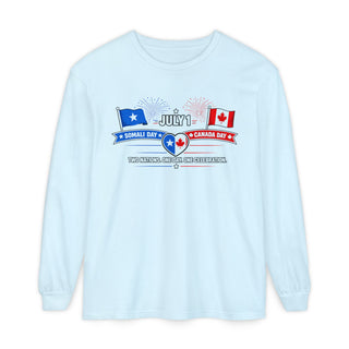 Two Nations One Day One Celebration Somalia Canada Day July 1 Long Sleeve Shirt, Somali Canadian Pride Tee, Heritage Gift