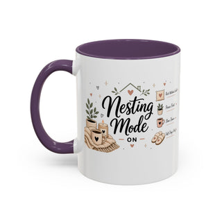 Nesting Mode Accent Coffee Mug (11, 15oz) – Cozy Self Care Vibes