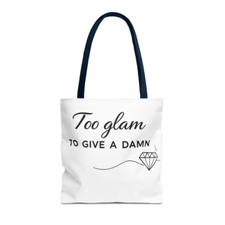 Too Glam to Give a Damn Tote Bag, Funny Aesthetic Canvas Gift for Her