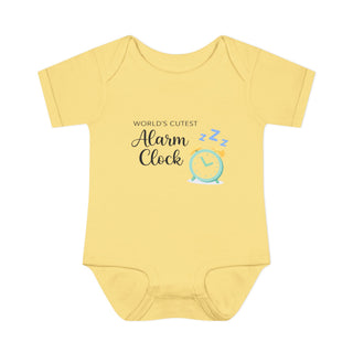 World’s Cutest Alarm Clock Onesie Funny Newborn Baby Outfit Gift