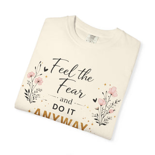 Feel the Fear and Do It Anyway Gold Motivational Quote Hoodie Shirt