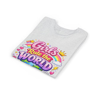 Girls Rule The World Shirt Cute Empowering Kids Graphic Tee Gift
