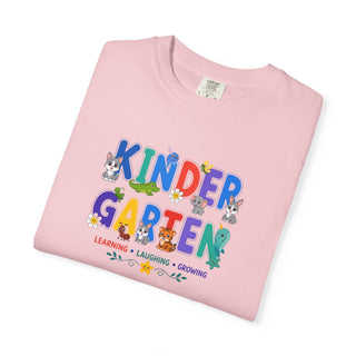 Kindergarten Shirt, Cute Animal Letter Tee, Learning Laughing Growing, First Day of Kindergarten Shirt, Back to School Kids Outfit