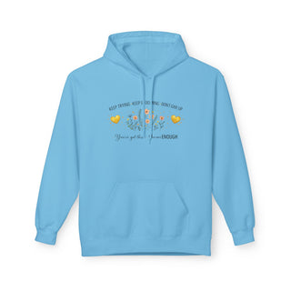 Keep Trying Keep Blooming Don’t Give Up Motivational Floral Hoodie Gift