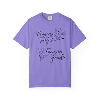 Progress Not Perfection Focus on the Good Inspirational Floral T-Shirt Gift