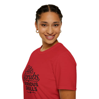 Cute Scrubs Serious Skills Shirt, Funny Nurse Tee, Healthcare Worker Gift