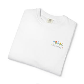 Enjoy the Little Things Embroidered Floral Aesthetic Tee