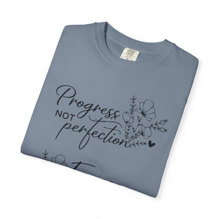 Progress Not Perfection Focus on the Good Inspirational Floral T-Shirt Gift