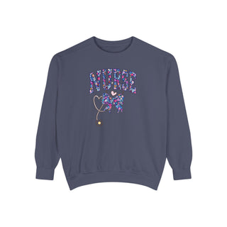 Floral Nurse Sweatshirt Cute Nurse Gift RN LPN Crewneck Nurse Appreciation Sweatshirt Healthcare Worker Gift Medical Professional Sweatshirt