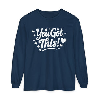 You Got This Long Sleeve Shirt – Cute Motivational Graphic Tee, Positive Affirmation Shirt, Trendy Red Aesthetic Top