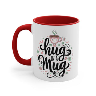 Hug in a Mug Accent Mug, Pink Interior Cute Floral Coffee Tea Cup Gift