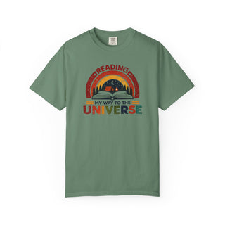 Retro Reading My Way to the Universe Book Lover Bookworm Librarian Tee