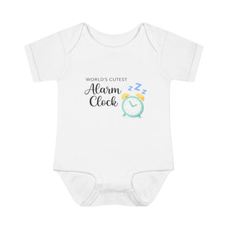 World’s Cutest Alarm Clock Onesie Funny Newborn Baby Outfit Gift