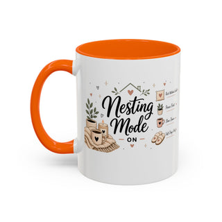 Nesting Mode Accent Coffee Mug (11, 15oz) – Cozy Self Care Vibes