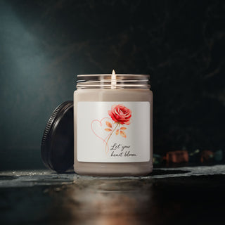 Let Your Heart Bloom Soy Candle, Calming Spa Scented Gift for Home Decor