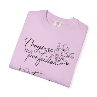 Progress Not Perfection Focus on the Good Inspirational Floral T-Shirt Gift