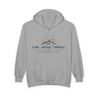 Islamic Hoodie – Sabr Shukur Tawakkul Fullzip Mountain Design