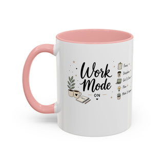 Work Mode ON Accent Coffee Mug (11, 15oz) – Productivity & Focus