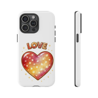 Love Rainbow Heart Phone Case, Pastel Aesthetic Cute Girly Gift for Her