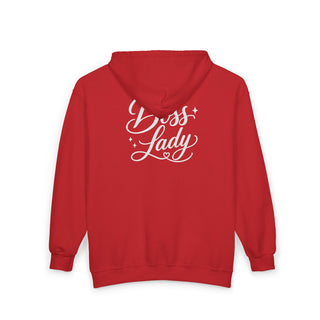 Boss Lady Hoodie Full Zip Motivational Statement Hoodie for Women Comfortable Casual