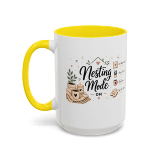 Nesting Mode Accent Coffee Mug (11, 15oz) – Cozy Self Care Vibes