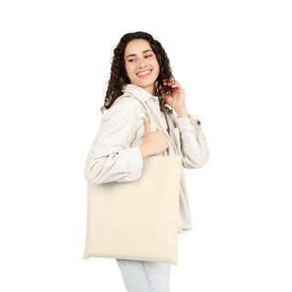 Purple Floral Cotton Canvas Tote Bag, Aesthetic Reusable Shopping Bag