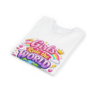 Girls Rule The World Shirt Cute Empowering Kids Graphic Tee Gift