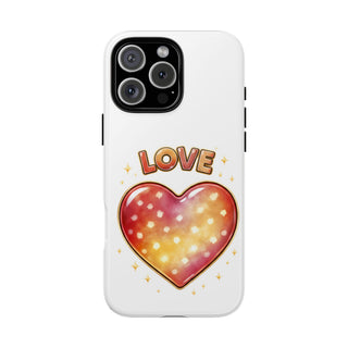 Love Rainbow Heart Phone Case, Pastel Aesthetic Cute Girly Gift for Her