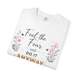 Feel the Fear and Do It Anyway Gold Motivational Quote Hoodie Shirt