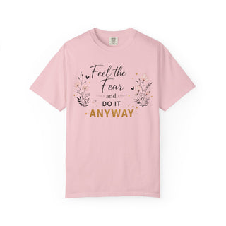Feel the Fear and Do It Anyway Gold Motivational Quote Hoodie Shirt