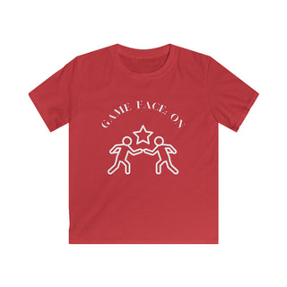 Game Face On White Graphic Shirt for Boys Youth Sports Motivational Tee