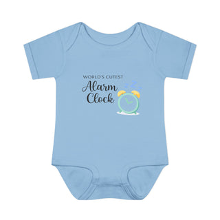 World’s Cutest Alarm Clock Onesie Funny Newborn Baby Outfit Gift